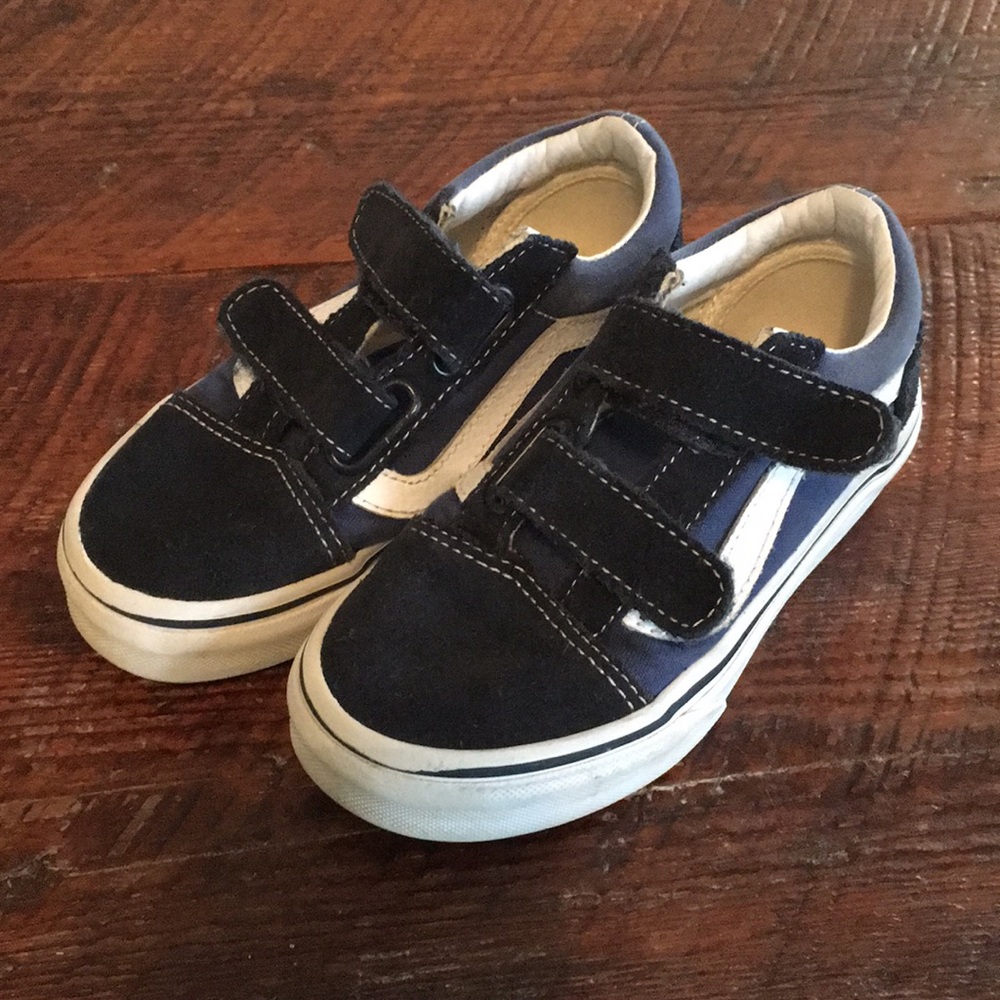 EUC toddler Velcro vans Navy blue